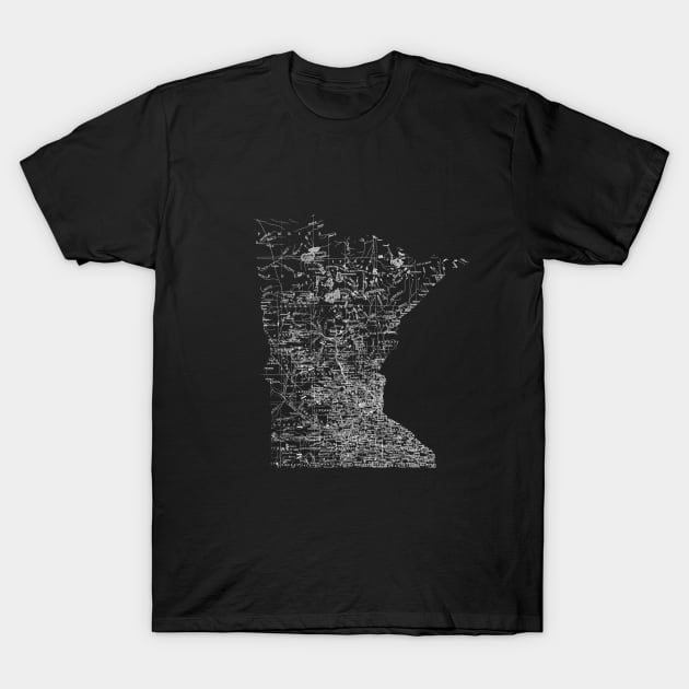 Minnesota Vintage Map T-Shirt by tonylonder